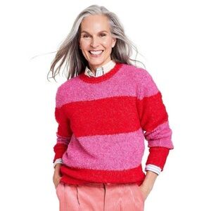 Rowing Blazers x Target Adult Rugby Stripe Pink Red Sweater Size l